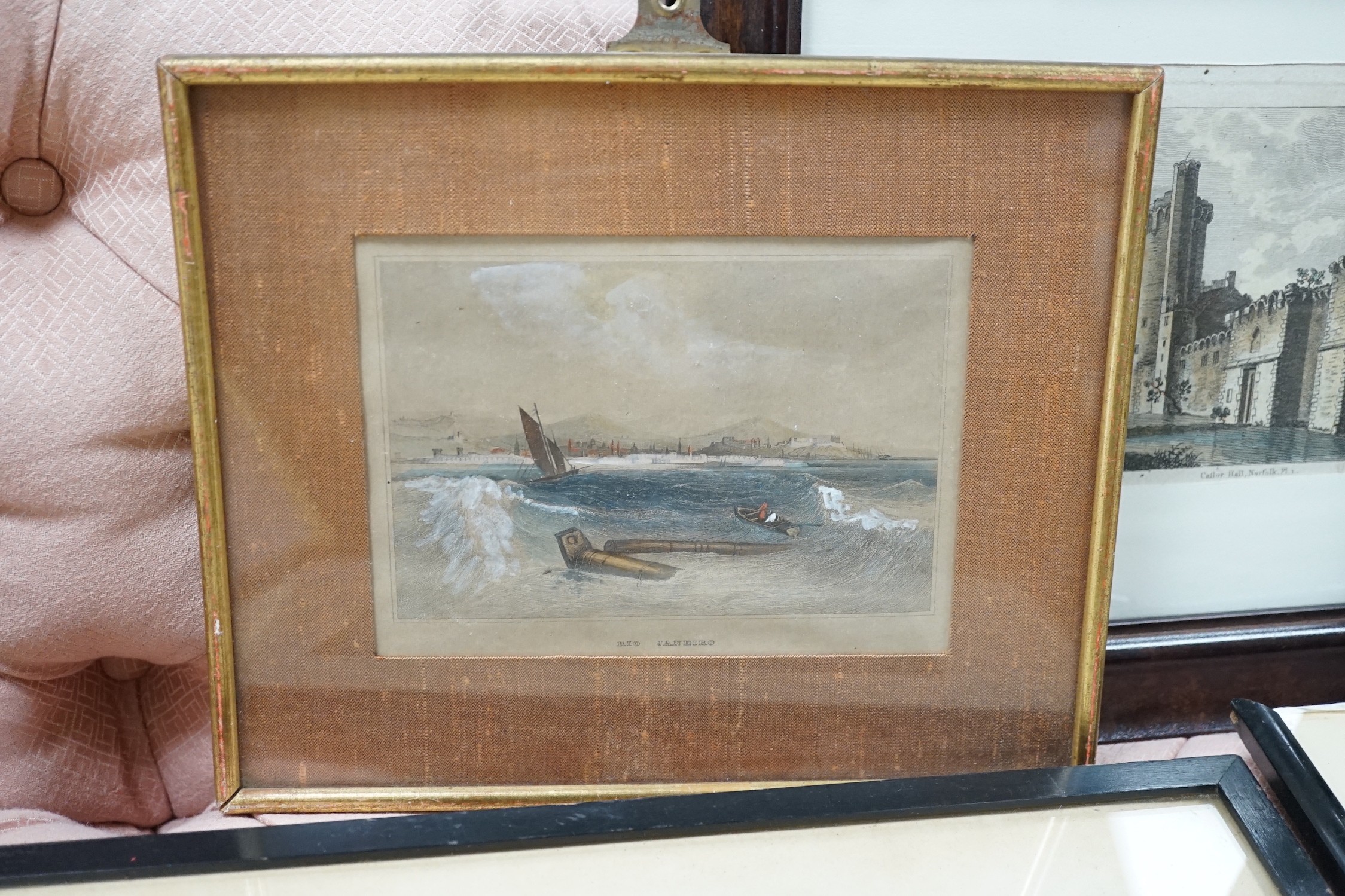 A group of assorted 19th century and later coloured engravings and other prints of Views in an and around Brighton and Lewes, largest 36 x 45cm